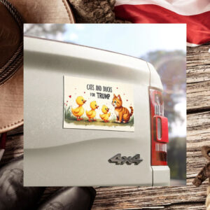 Cats And Ducks For Trump Presidential Debate 2024 Magnetic Bumper Sticker