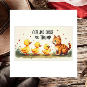Cats And Ducks For Trump Presidential Debate 2024 Magnetic Bumper Sticker