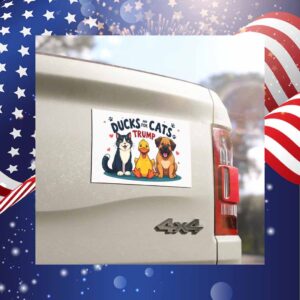 Ducks And Cats For Trump 24 Car Magnet