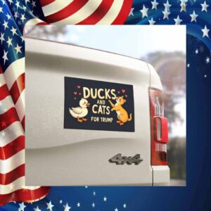Ducks And Cats For Trump Presidential 2024 Car Magnet