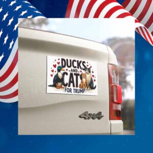 Ducks And Cats For Trump Presidential Bumper Car Magnet