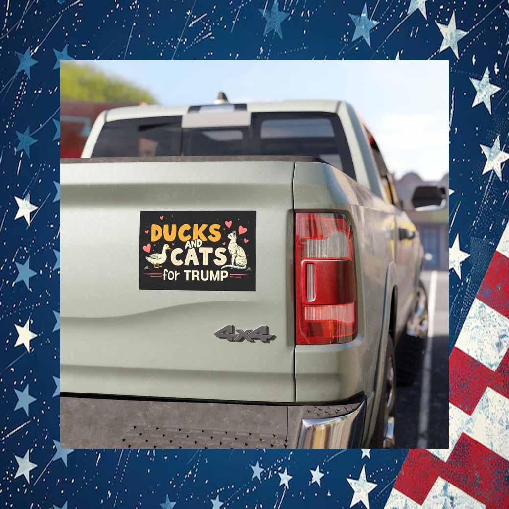 Ducks And Cats For Trump Presidential Car Magnet