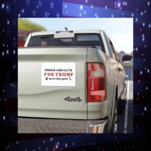 Ducks And Cats For Trump Save The Pets Car Magnet