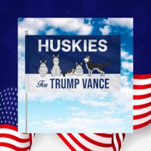 Huskies For Trump Vance Flag