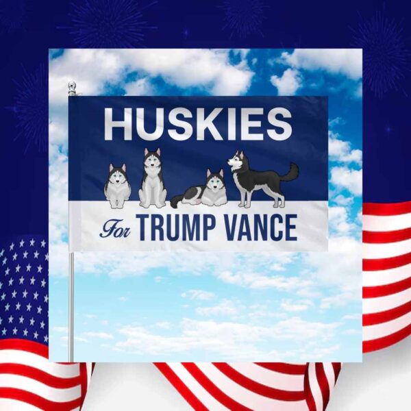 Huskies For Trump Vance Flag