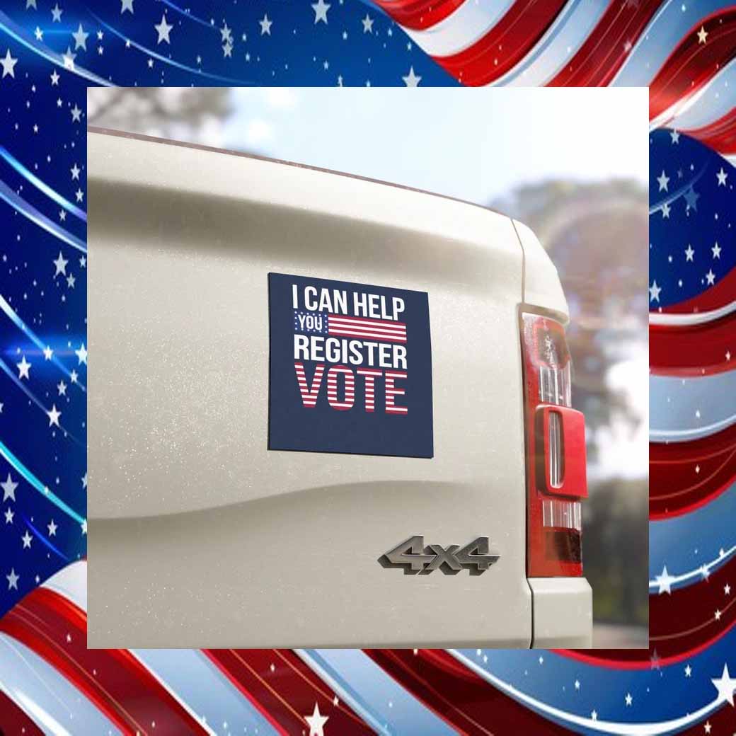 I Can help You Register Vote Trump Vance Car Magnet