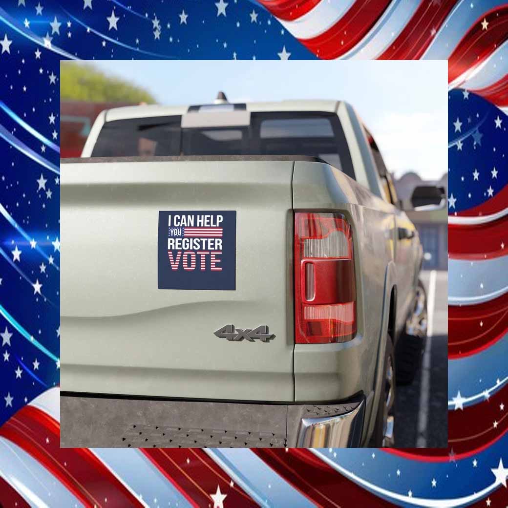 I Can help You Register Vote Trump Vance Car Magnet