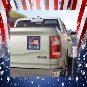 Jesus Is My Savior Trump Is My President 2024 Bumper Car Magnet