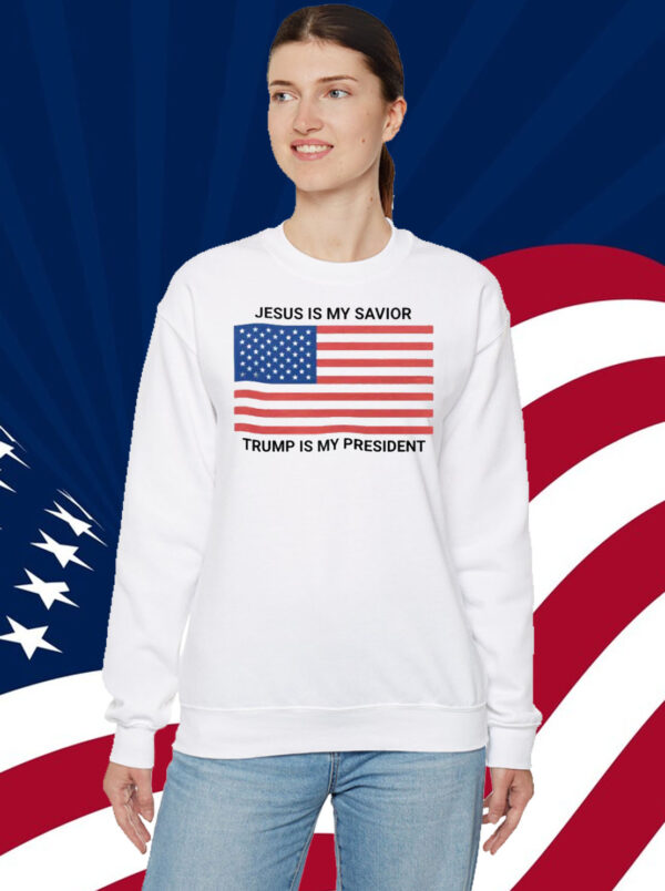 Jesus is My Savior Trump is My President American Flag T-Shirt