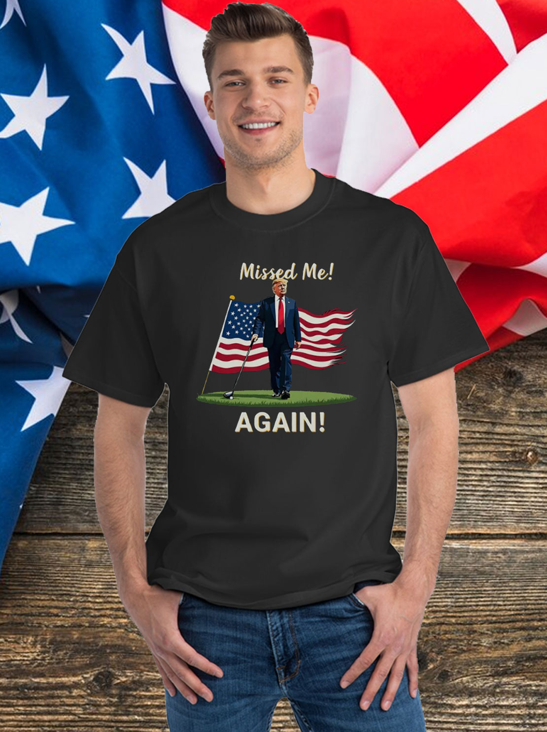 Missed Me Again Second Assassination Attempt Trump Golf 2024 Shirt