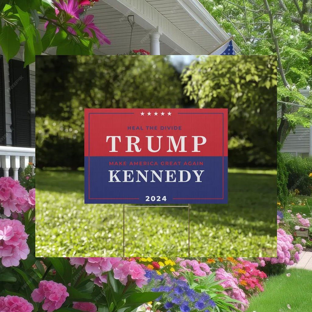 Pro Trump Yard Sign 2024, MAGA RFK Heal the Divide, President Trump Kennedy Unite America
