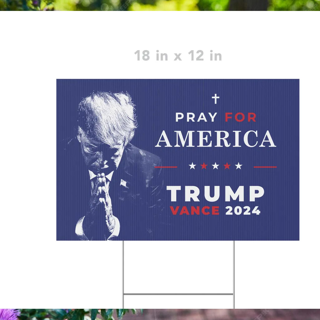 Pro Trump Yard Sign Pray for America President Trump Vance Pro Trump Yard Sign