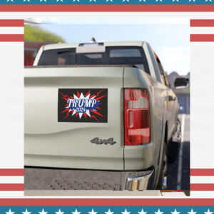 Trump 2024 Car Magnet retro superhero styling for Presidential Election auto art great gift for MAGA conservative republican for November