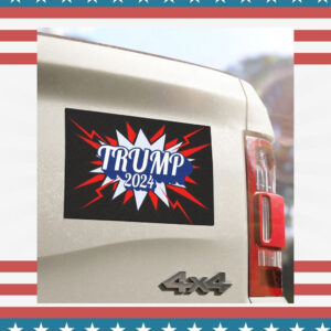 Trump 2024 Car Magnet retro superhero styling for Presidential Election auto art great gift for MAGA conservative republican for November