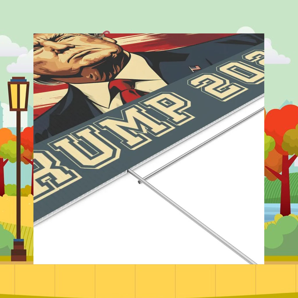 Trump 2024 For President USA American Flag Yard Sign