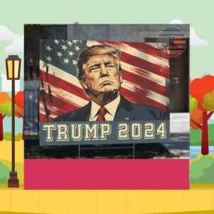 Trump 2024 For President USA American Flag Yard Sign