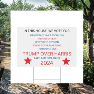 Trump 2024 Plastic Yard Sign, Trump Vance Take America Back Political Signage