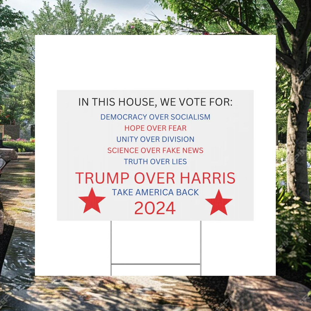 Trump 2024 Plastic Yard Sign, Trump Vance Take America Back Political Signage