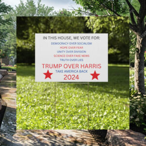 Trump 2024 Plastic Yard Sign, Trump Vance Take America Back Political Signage