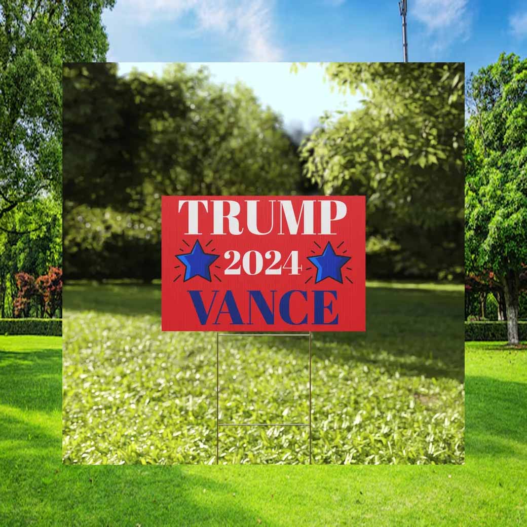 Trump Vance 2024 Red Lawn Yard Sign