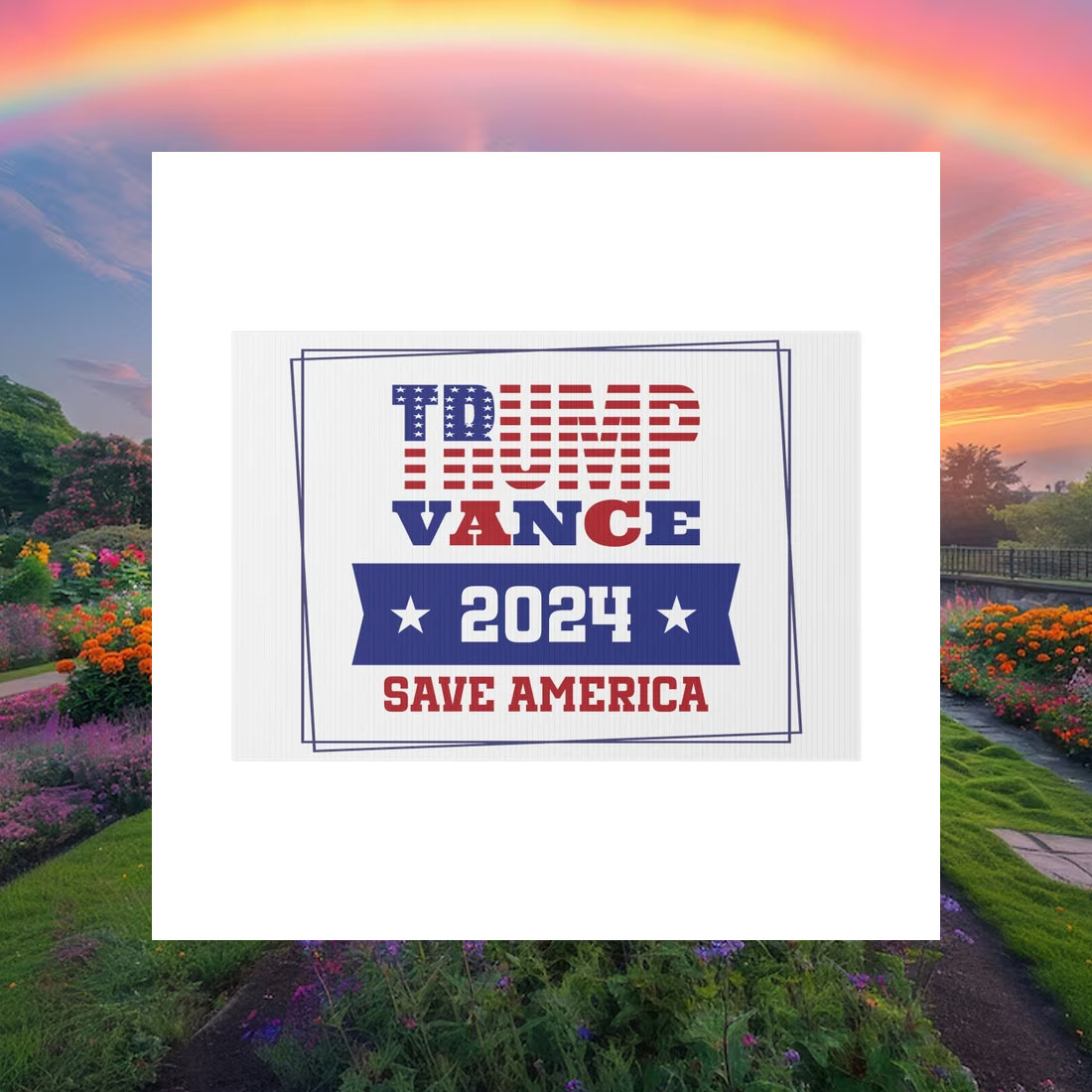 Trump Vance 2024 Save America Yard Sign