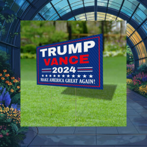 Trump Vance 2024 Yard Sign - Coroplast American Flag Donald Trump For President