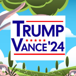 Trump Vance 24 Red White and Blue Political Election Yard Sign