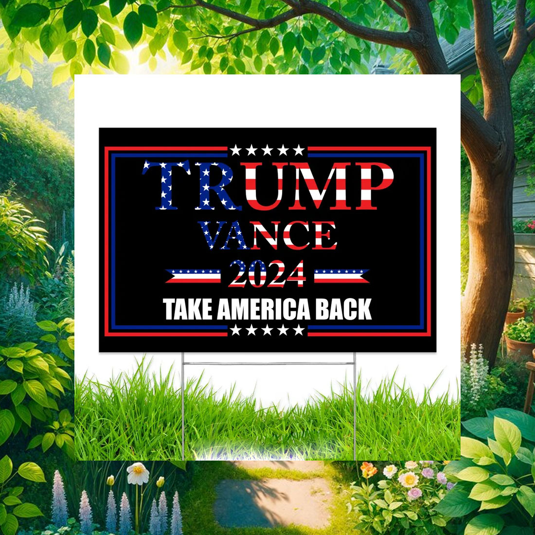 Trump Vance USA 2024 Take America Back Yard Sign