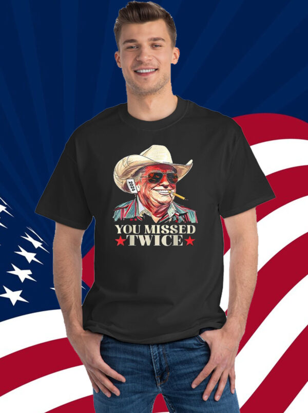 Western Trump Cowboy You Missed Trump 2024 USA Shirt