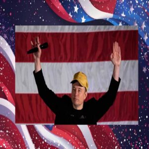 24' Elon Musk Vote President Donald Trump Make America Great Again Gold Hat