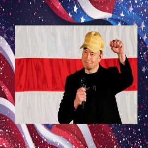 24' Elon Musk Vote President Donald Trump Make America Great Again Gold Hat