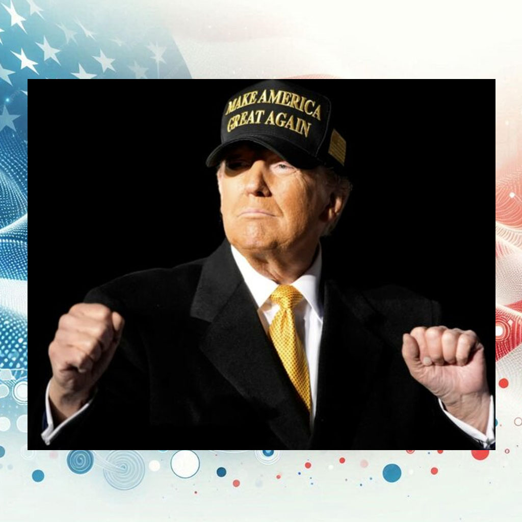 BLACK AND GOLD MAGA 2024 HAT