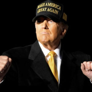 BLACK AND GOLD MAGA HOT HAT