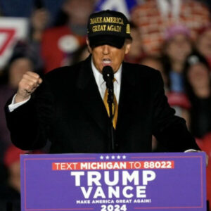 BLACK AND GOLD MAGA HOT HAT