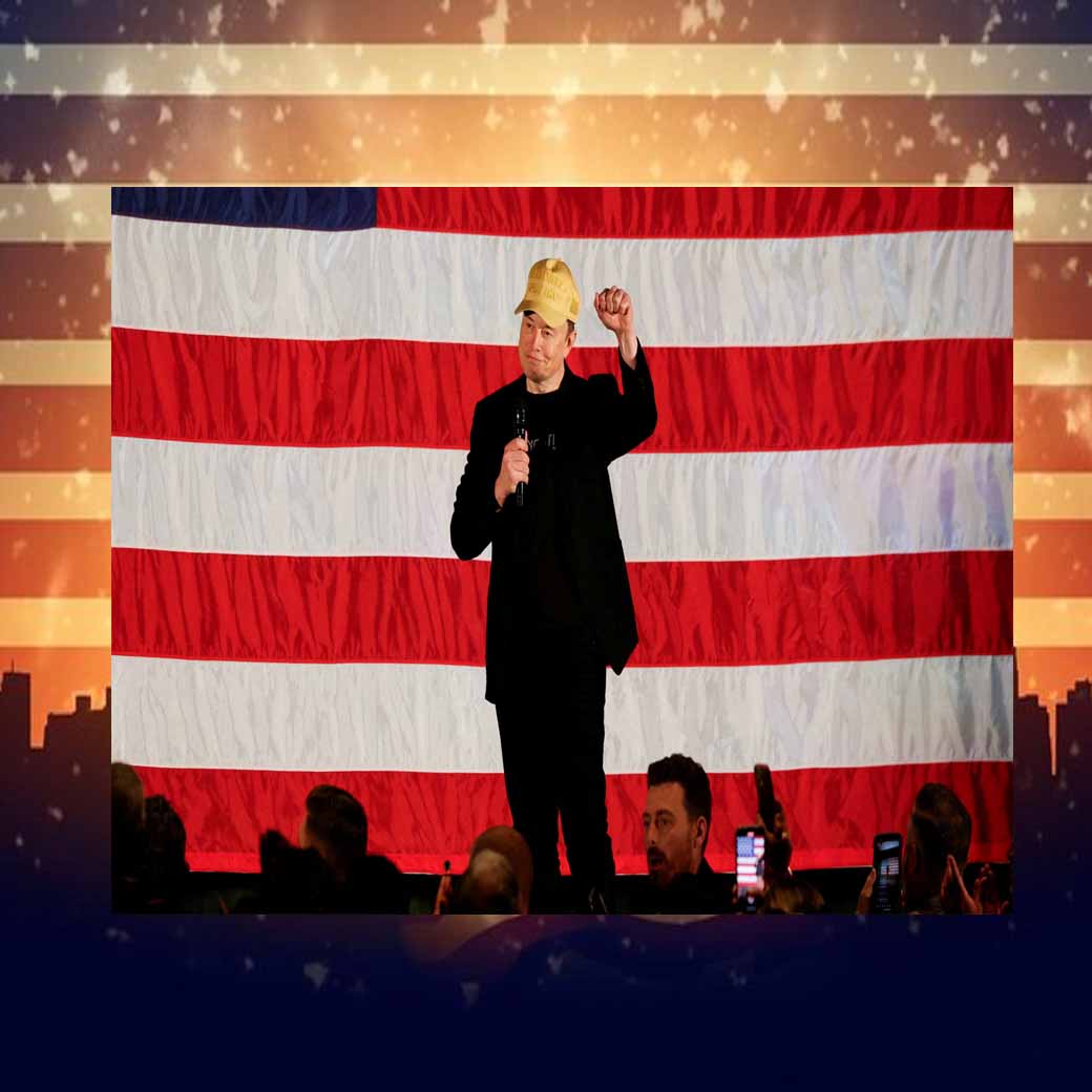 Elon Musk Vote President Trump MAGA 24' Gold Hat