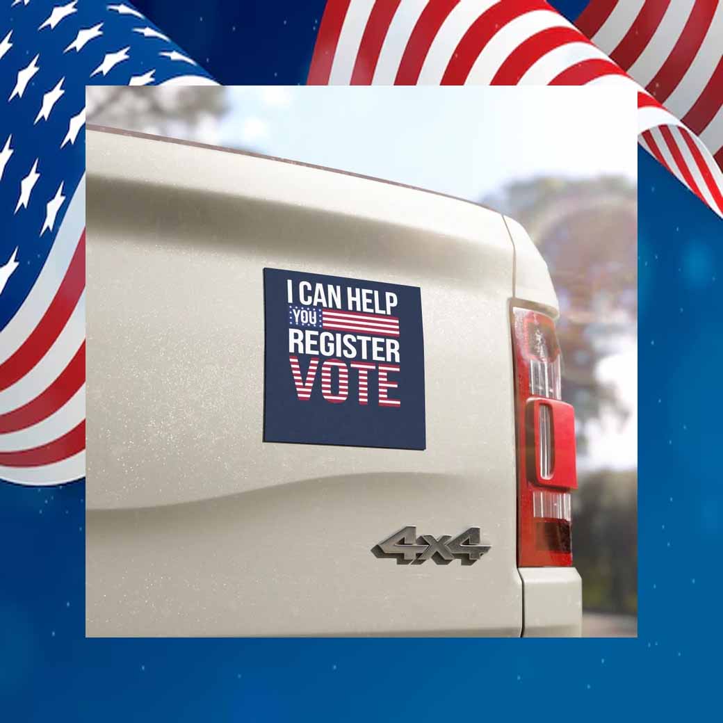 I Can help You Register Vote Trump Vance Car Magnet
