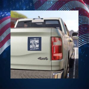 I'm Voting For The Outlaw Not The kid Sniffer, Vote For The Donald Trump Car Magnet
