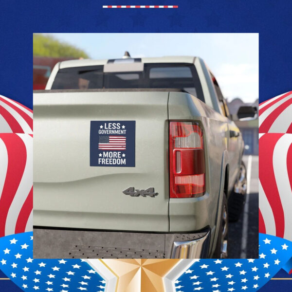 Less Government More Freedom Car Magnet, Trump For President, Trump Vance 2024 Car Sticker, Car Accessories For Republicans