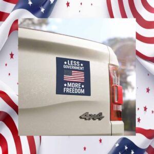 Less Government More Freedom, Vote Trump Vance Car Magnet