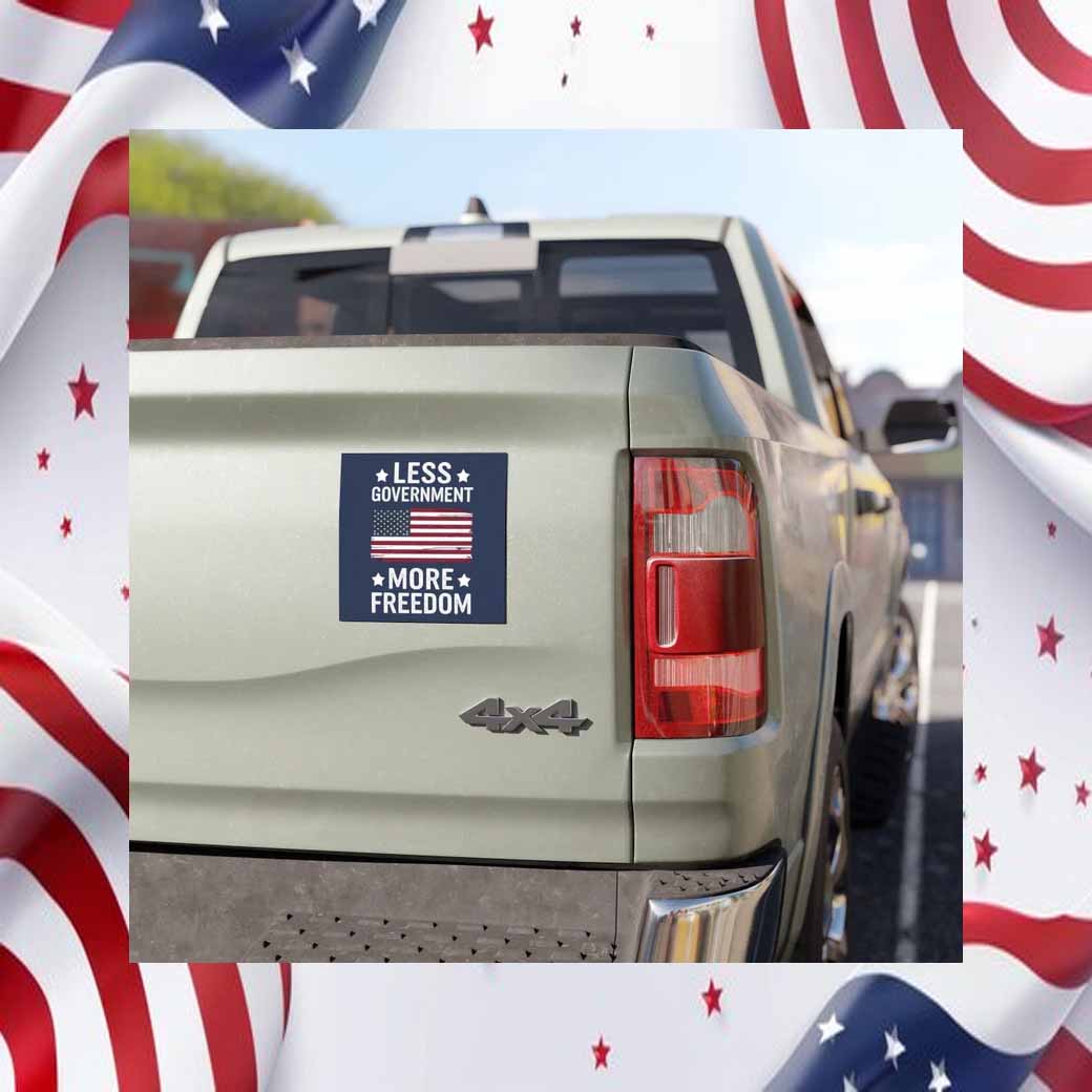 Less Government More Freedom, Vote Trump Vance Car Magnet