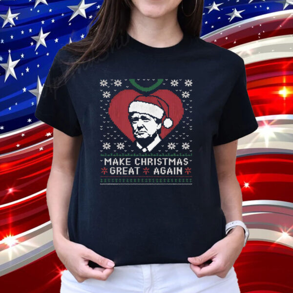 Make Christmas Great Again, Santa Hat Knit Tee Shirt