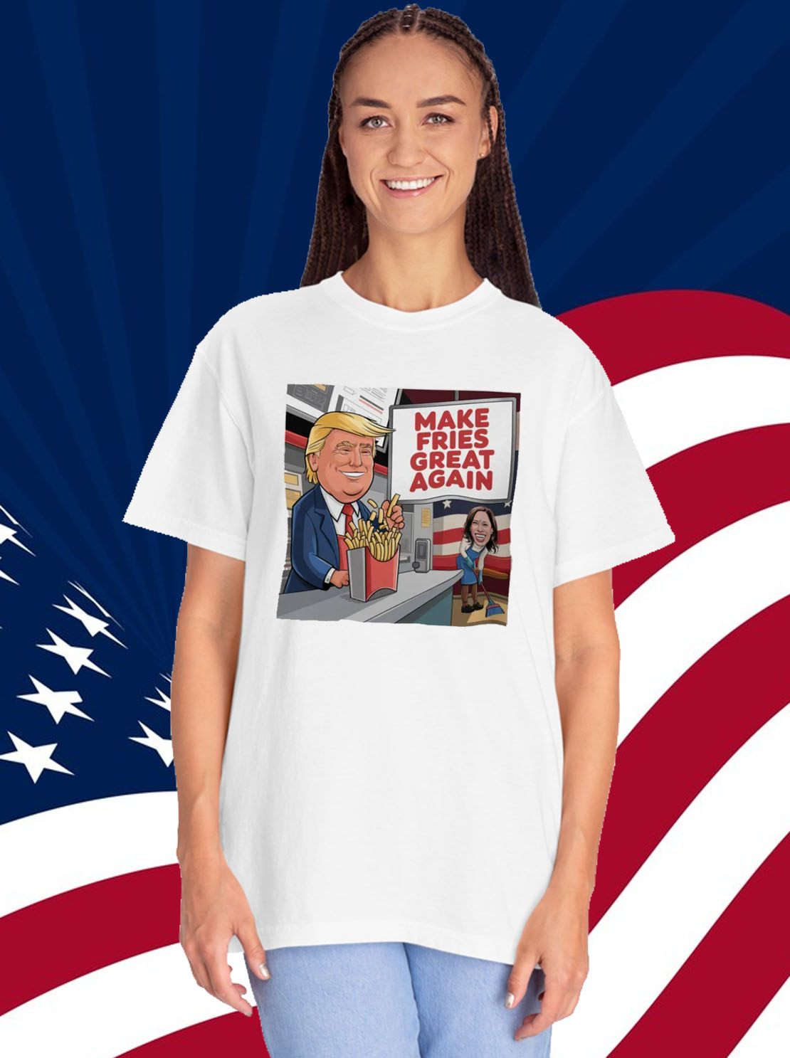 Make Fries Great Again Trump Cartoon Shirt