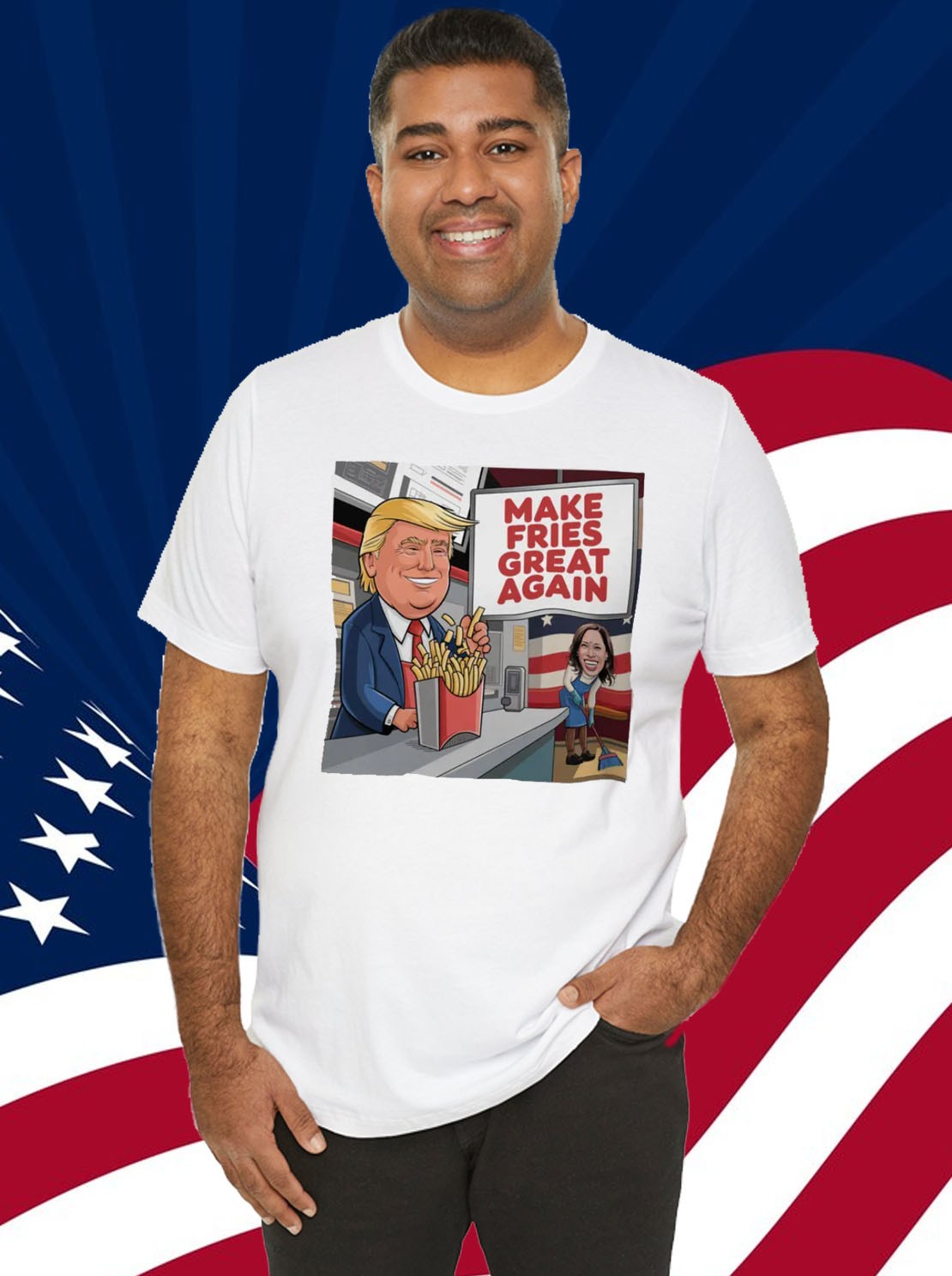 Make Fries Great Again Trump Cartoon Shirt