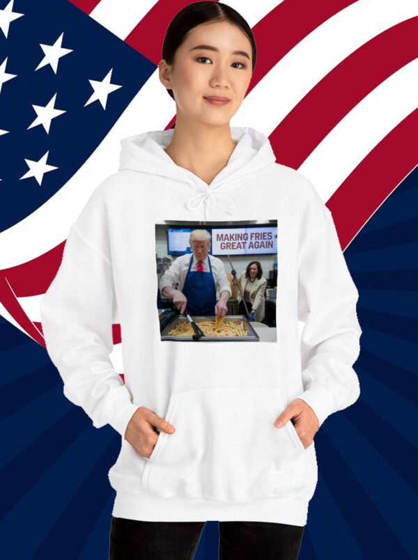 Making Fries Great Again Trump Shirt, Trump Frying and Kamala Mopping Floor Shirt