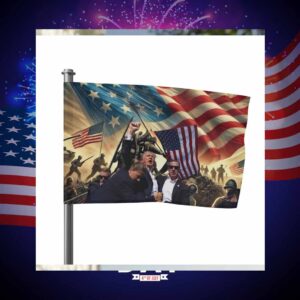 Patriotic Donald Trump Flag - Bold American Flag Design with Trump and Soldiers - Perfect for Patriots and Collectors