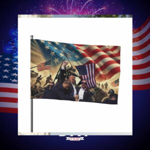 Patriotic Donald Trump Flag - Bold American Flag Design with Trump and Soldiers - Perfect for Patriots and Collectors