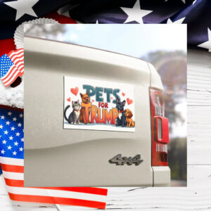 Pets For Trump Ducks And Cats For Trump Magnetic Bumper Sticker