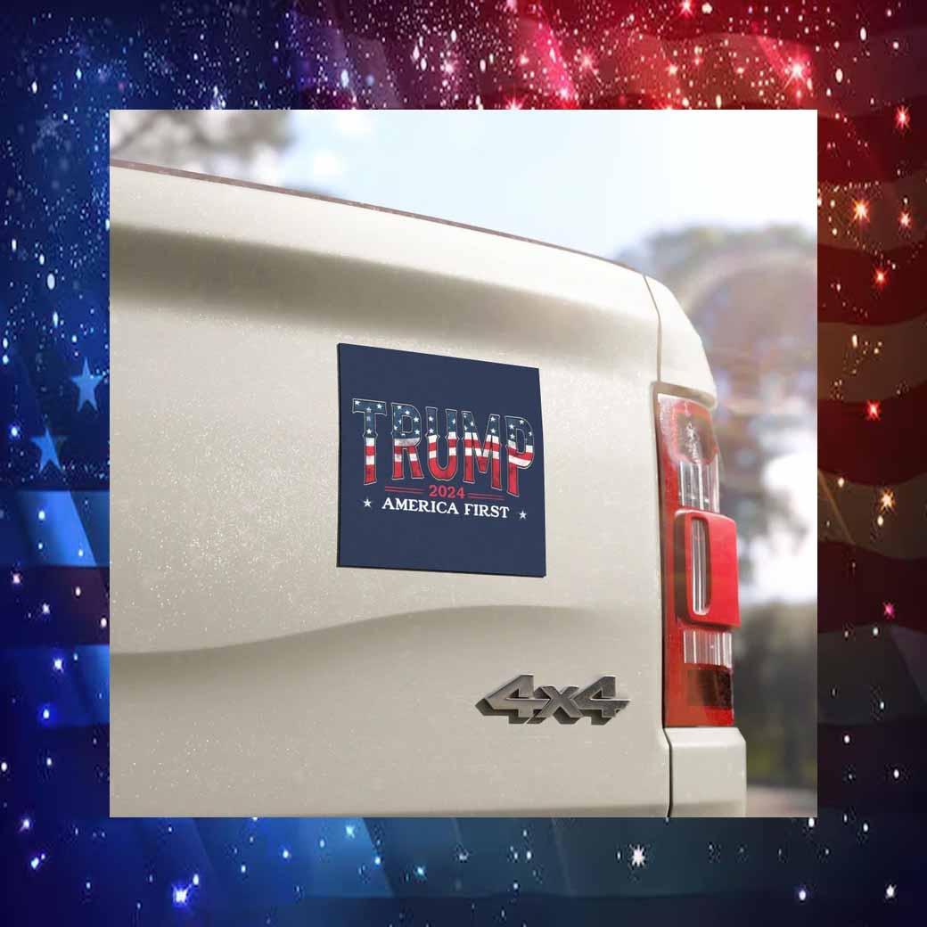 President Trump 2024 America First Car Magnet