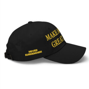President Trump debuts the BLACK & GOLD MAGA HAT