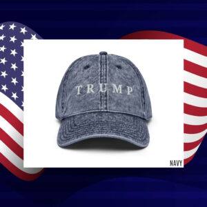 Red Trump Hat with Navy Embroidery Trump Baseball Cap